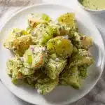 Creamy lemon dill potato salad with tender potatoes and fresh herbs