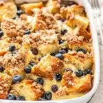 Delicious overnight French toast bake with creamy custard and crispy golden topping.