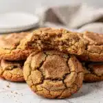 Brown butter snickerdoodles with a crispy cinnamon sugar crust and chewy center.